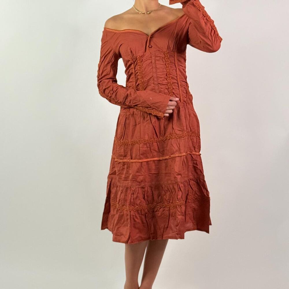 Orange Midi Dress